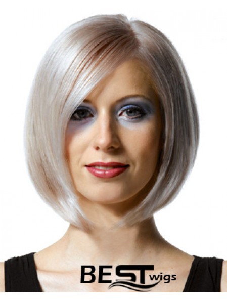 Full Lace Bobs Chin Length Straight 10 inch Platinum Blonde High Quality Fashion Wigs