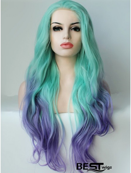 22 inch Ombre/2 Tone Long Without Bangs Wavy Ideal Lace Wigs