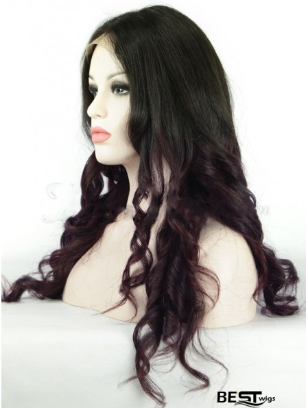 Long Wavy Without Bangs Full Lace 20 inch Flexibility Black Women Wigs