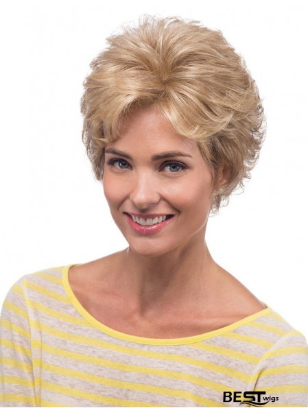 Curly Blonde Natural Short Classic Wigs