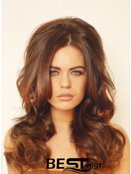 Human Hair Falls Auburn Color Long Length Wavy Wigs 2024 Online Sale