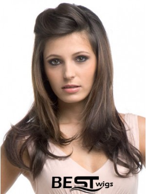 Long Wavy Brown Cheapest Synthetic Half Wigs