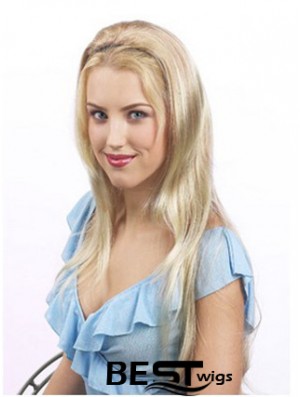 Suitable Blonde Synthetic Straight Hair Falls