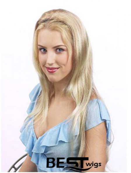 Suitable Blonde Synthetic Straight Hair Falls