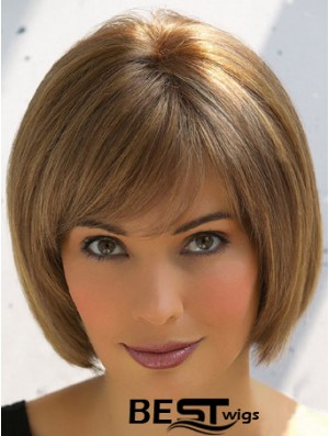 Trendy Brown Remy Human Hair Straight Hair Wigs Online