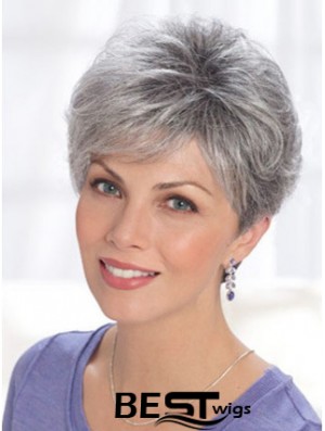 Straight Lace Front 8 inch Online Short Grey Wigs