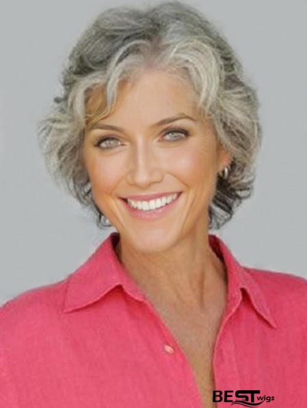 Synthetic Grey Styled Wigs With Capless Grey Cut Short Length