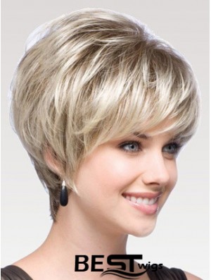 Capless Straight Layered Short 8 inch Modern Human Hair Wigs