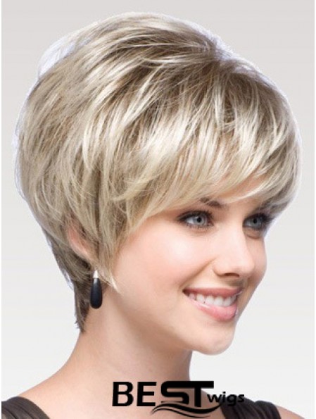 Capless Straight Layered Short 8 inch Modern Human Hair Wigs