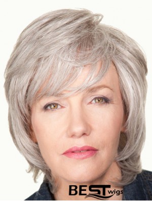 Wavy Lace Front 12 inch New Chin Length Grey Wigs