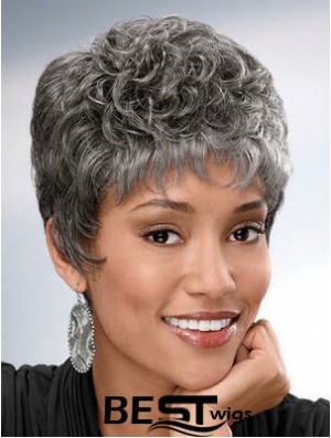 Synthetic Short Curly Capless Elderly Lady Wigs