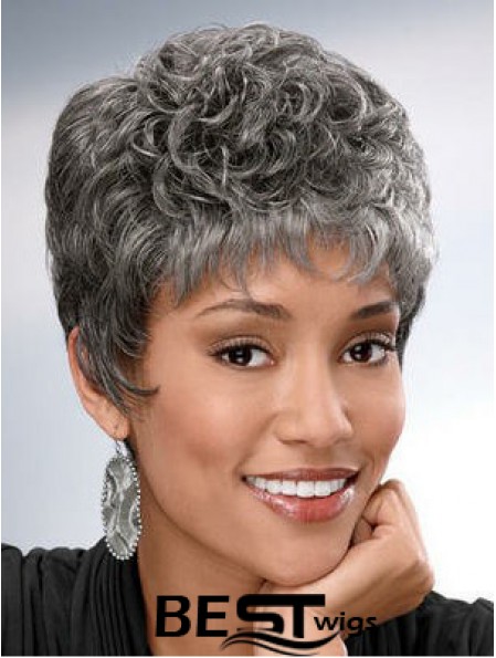 Synthetic Short Curly Capless Elderly Lady Wigs