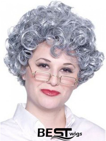Curly Lace Front 8 inch Best Short Grey Wigs