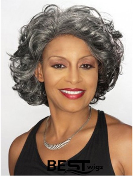 Wavy Capless 12 inch Popular Chin Length Grey Wigs