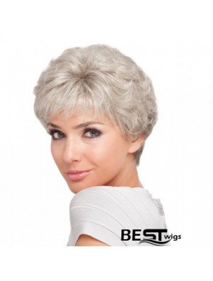 Short Hair Style For Older Ladies With Synthetic Capless Grey Cut