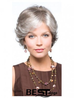 Synthetic Fabulous Short Wavy Grey Wigs