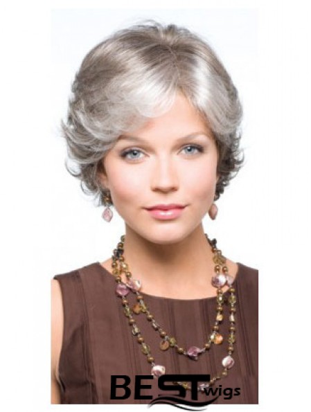 Synthetic Fabulous Short Wavy Grey Wigs