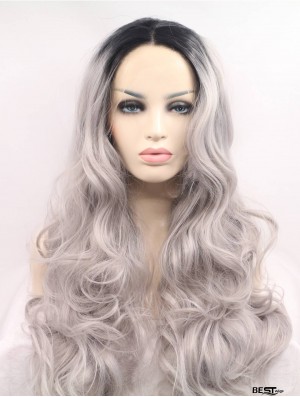 Gorgeous Long Curly 22 inch Synthetic Grey Wigs