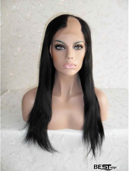 Sleek Black Long Straight U Part Wigs