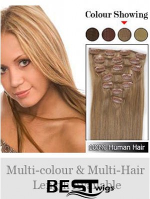 Soft Blonde Straight Remy Human Hair Clip In Hair Extensions