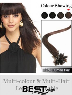 Brown Straight High Quality Nail/U Tip Hair Extensions