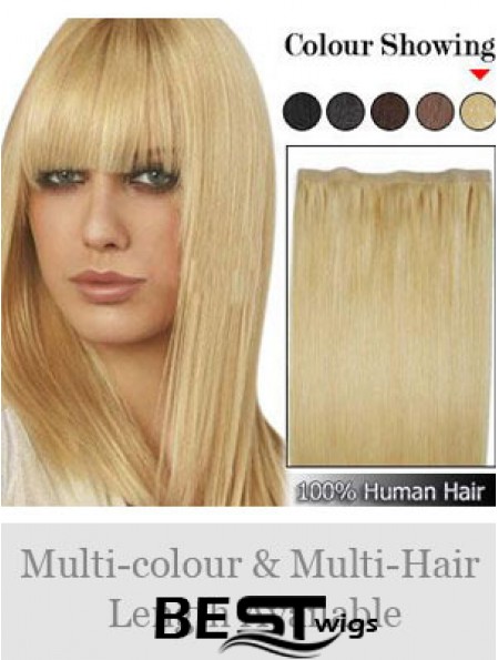 Straight Remy Human Hair Blonde Suitable Weft Extensions