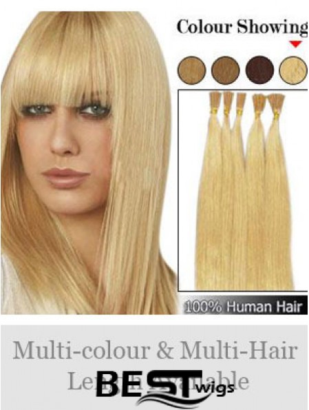 Blonde Straight Stick/I Tip Hair Extensions