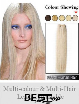 Straight Remy Human Hair Blonde Exquisite Weft Extensions