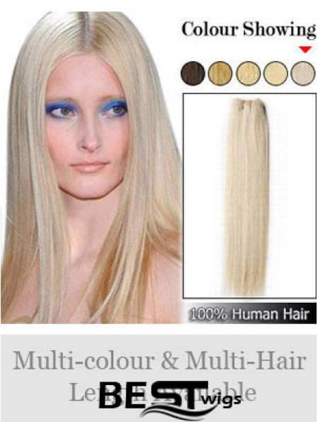 Straight Remy Human Hair Blonde Exquisite Weft Extensions