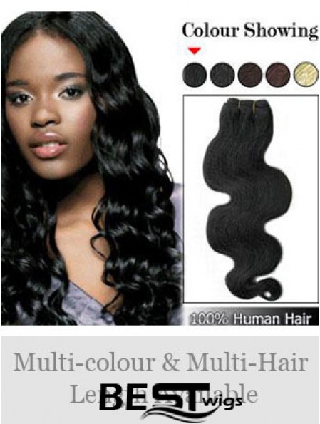 Wavy Remy Human Hair Black No-Fuss Weft Extensions