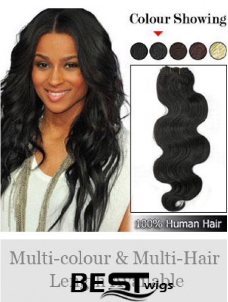 Wavy Remy Human Hair Black Perfect Weft Extensions