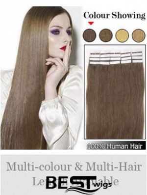 Brown Straight Exquisite Remy Human Hair Tape In Hair Extensions