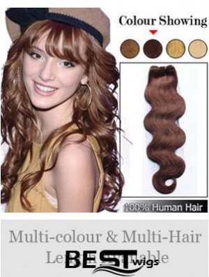 Wavy Remy Human Hair Auburn Cheap Weft Extensions