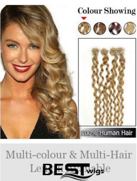 Hairstyles Brown Curly Micro Loop Ring Hair Extensions
