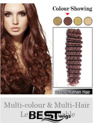 Wavy Remy Human Hair Auburn High Quality Weft Extensions