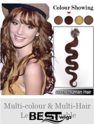 New Auburn Wavy Micro Loop Ring Hair Extensions