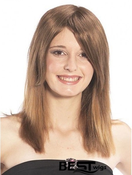 Sassy Straight Brown Long Human Hair Hairpieces