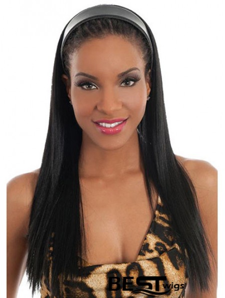 No-Fuss Black Synthetic Straight Hair Falls