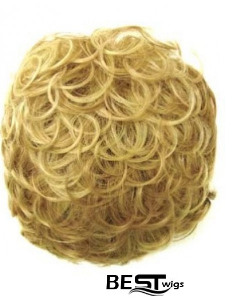 Incredible Blonde Curly Synthetic Clip In Hairpieces