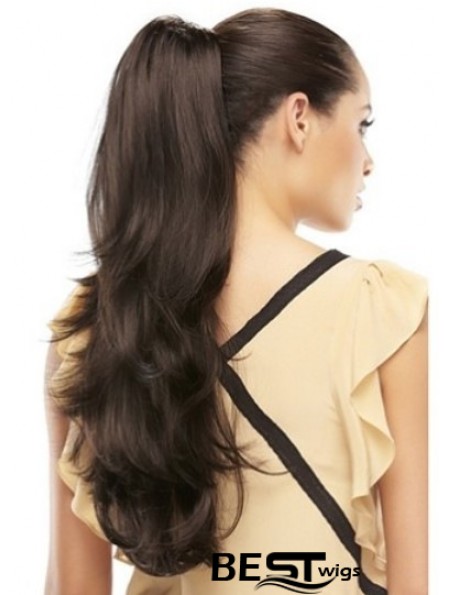 Designed Wavy Brown Ponytails