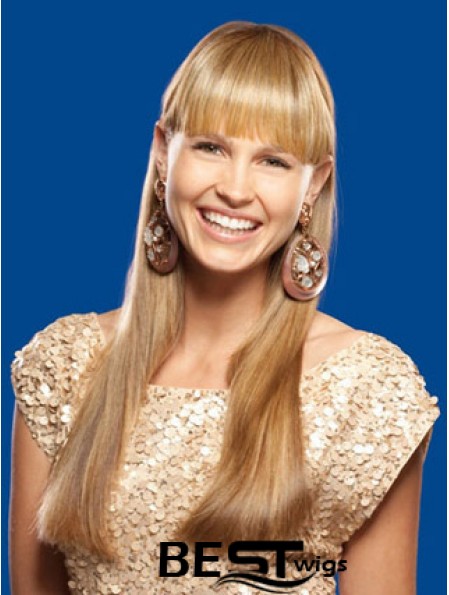 Fashion Blonde Straight Synthetic Clip In Hairpieces