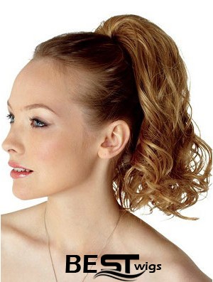 Top Brown Curly Synthetic Clip In Hairpieces